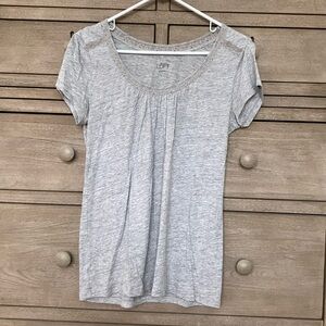 Ann Taylor LOFT Grey Basic Tee